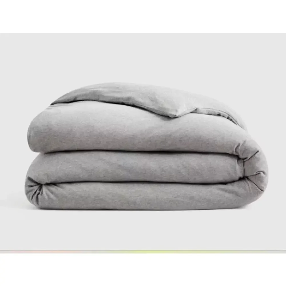 Quince KING Organic Jersey Duvet Cover ONLY  Heather Gray NEW